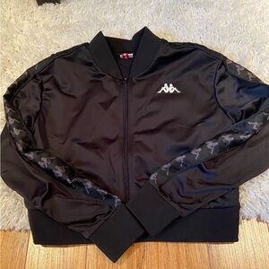 Kappa Black Bomber Jacket with Gray Accents